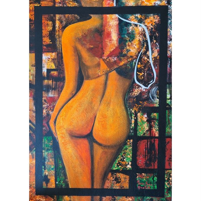 Jeune femme nue - Toile acrylique 70x90 par Marie-Ange Amatulli